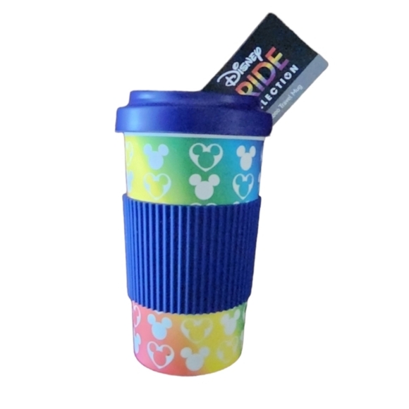 Disney Mickey Mouse Logo With Hearts Pride Collection Bamboo Travel Mug - Picture 3 of 6